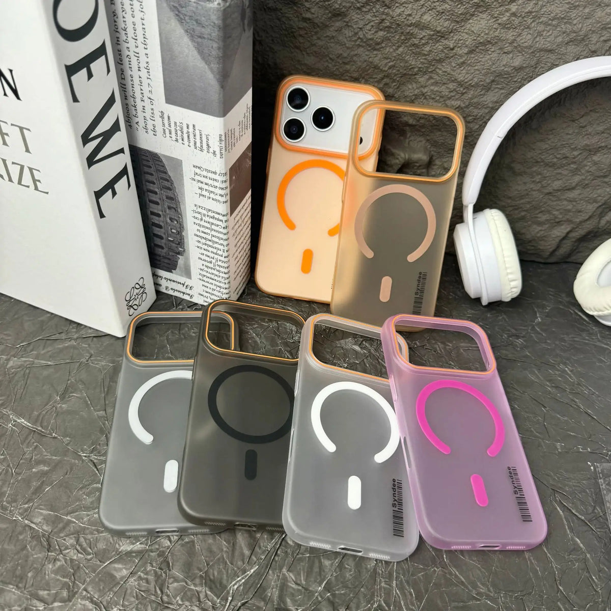 Ins Style Matte Skin Feeling Hard PC Ultra-Thin Magnetic Embossed