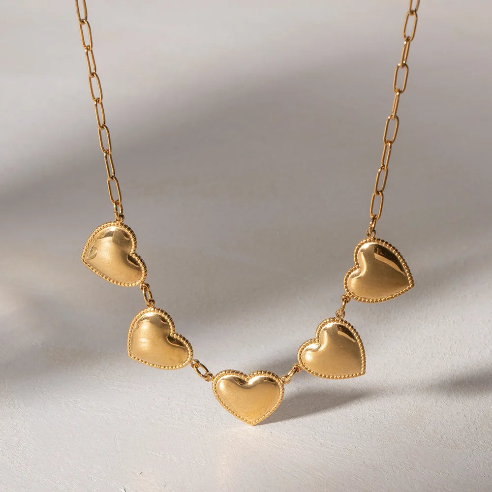 Luxury Peach Heart Brass Zircon Necklace