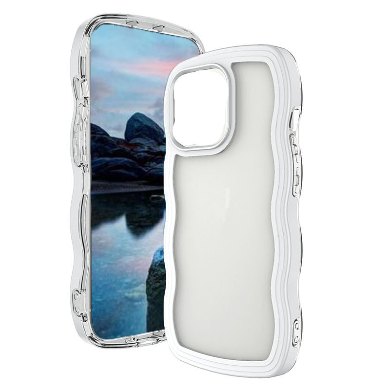 Side Large Wave Design TPU + PC Case for iPhone – Stylish Shockproof Phone Cover