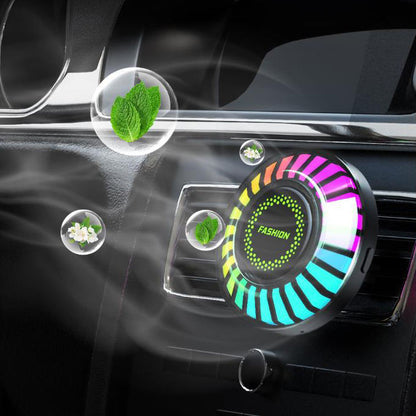 RGB Voice Sensor Car Air Freshener – LED Music-Controlled Vent Clip with App-Controlled Fragrance Light