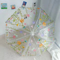 Flower POE Transparent Straight Long-handled 8 Ribs Outdoor Rainy Umbrella