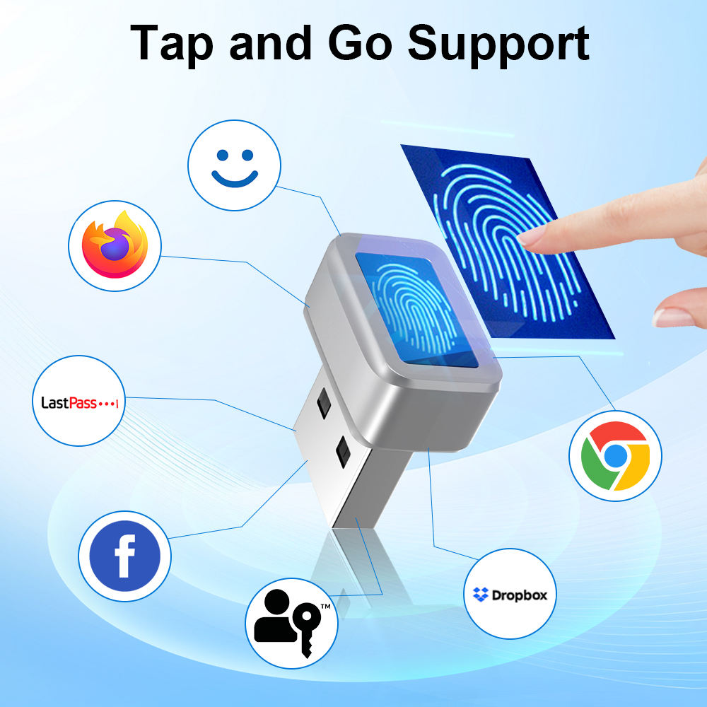 SecureTouch USB Fingerprint Scanner – Biometric Login Reader for Windows 10/11