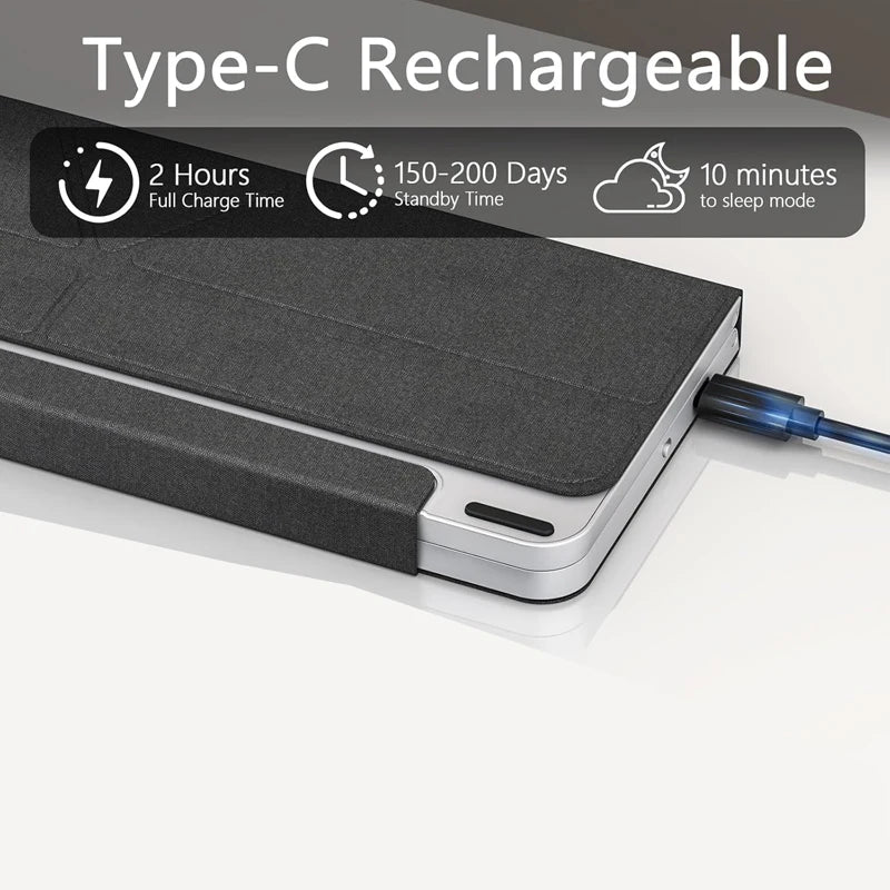 2-in-1 Foldable Touch Wireless BT Keyboard Portable with Magnetic