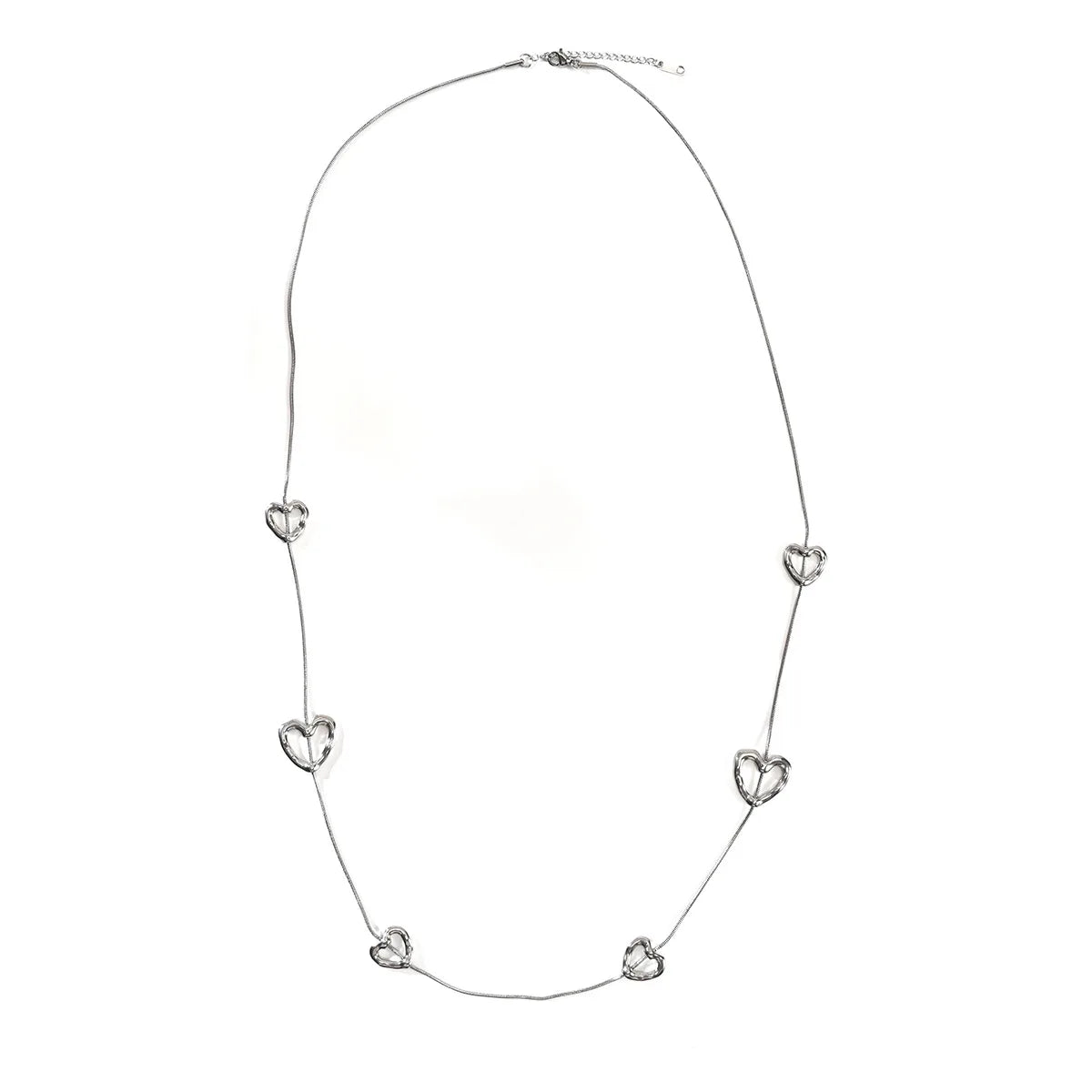 18K Gold Heart Necklace - Stainless Steel Elegance