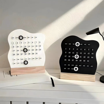Premium Printing Custom Logo Square Wooden Plastic Desk Calendar