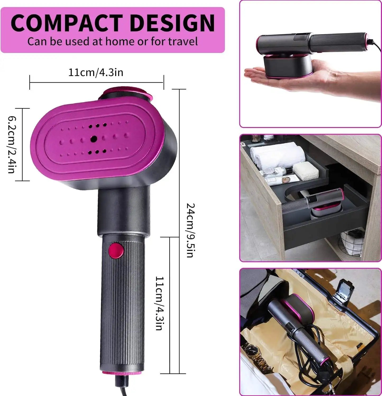 1200W Portable Handheld Clothes Garment Fabric Steamer USB