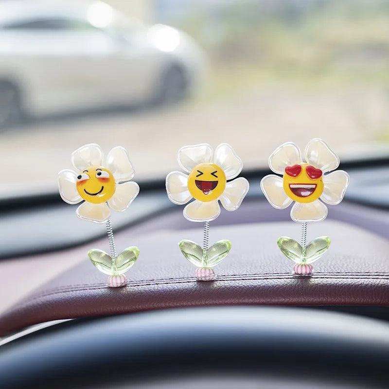 Luxury Car Interior Kits Funny Expression Spring Ornaments Resin