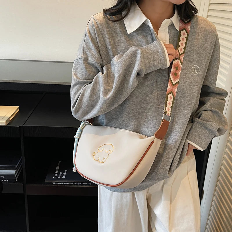 PU Leather Crossbody Bag for Women Cute Puppy Print