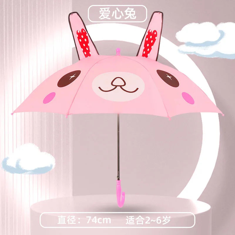 Cartoon Children's Straight Umbrella with Ears Cute Design