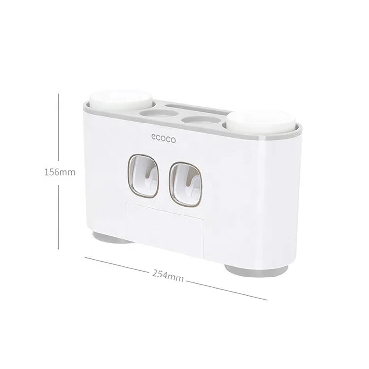 Automatic Toothbrush Holder with Toothpaste Squeezer Plastic