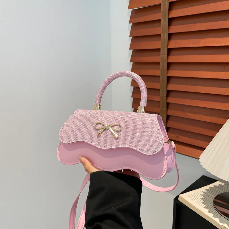 Lady Women's Fashion Bow Knot PU Leather Crossbody Shoulder Bag