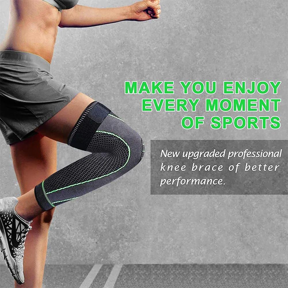 Compression Knee Brace – Full Leg Support for Men & Women, Running & Sports