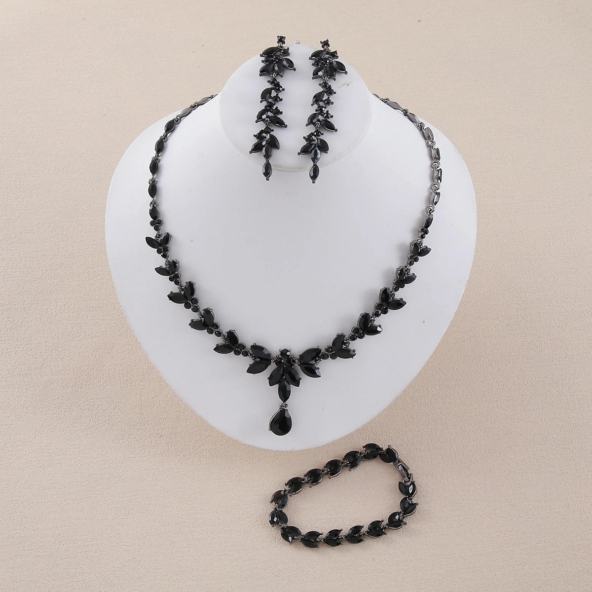 Luxury Vintage Zircon Jewelry Set for Weddings