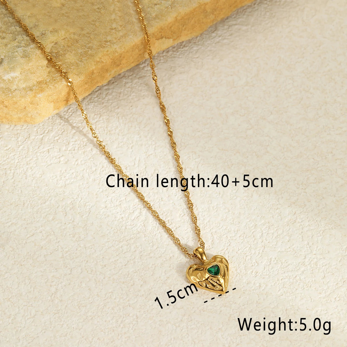KITI Romantic 18K Gold Heart Necklace with Zirconia
