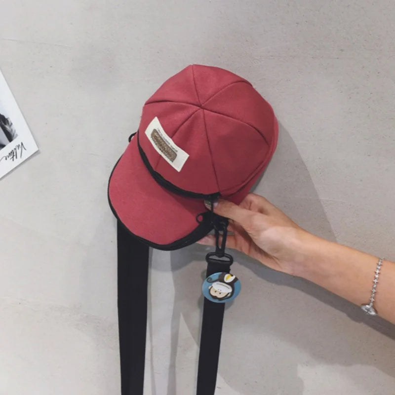Canvas Mini Unisex Trendy Hat Style Crossbody Bag Versatile