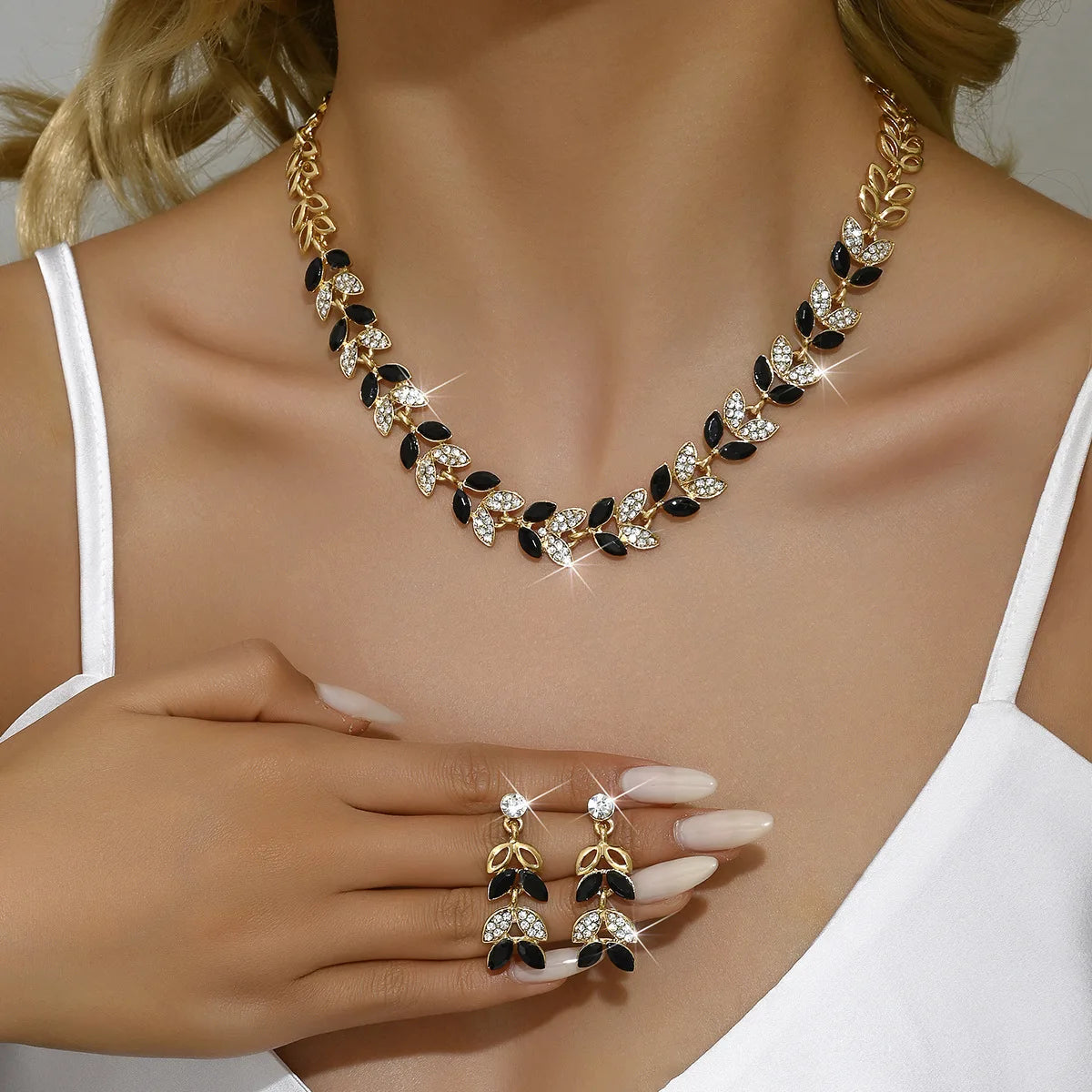 Luxury Korean Chain Set: Earrings & Necklace