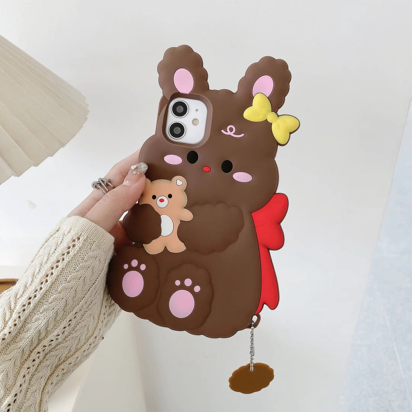 3D Cute Silicone Mobile Phone Back Cover Cartoon Design Case for Girls for iPhone