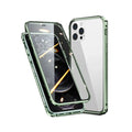 Magnetic Metal Frame Glass Case for iPhone