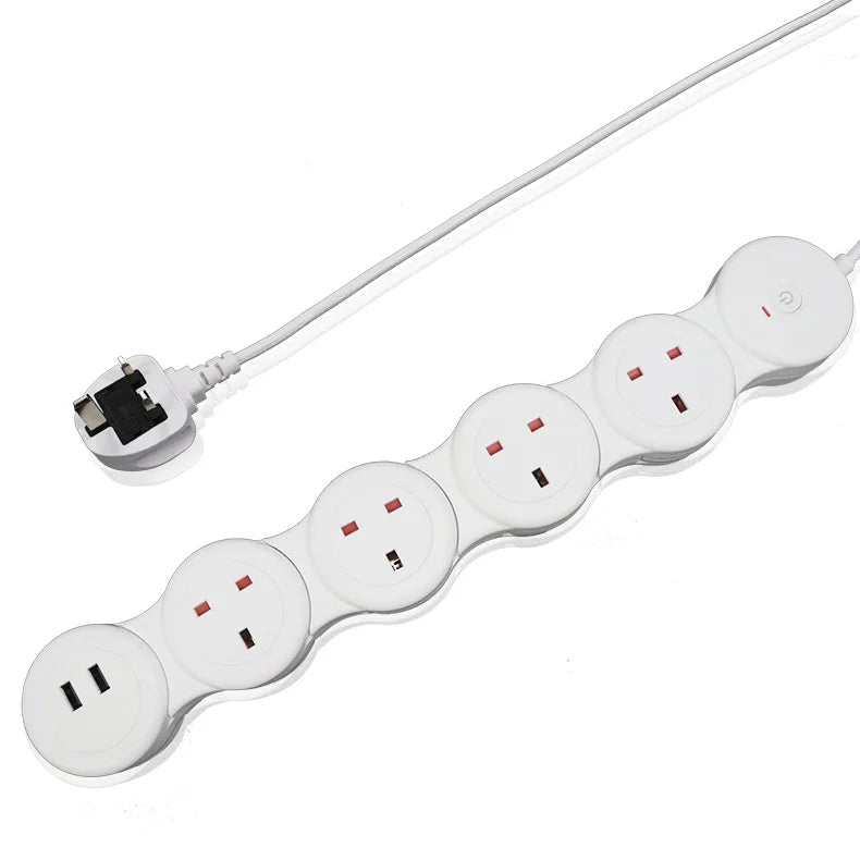 Modern Designed Power Strip with Extension Cord Switch and Light