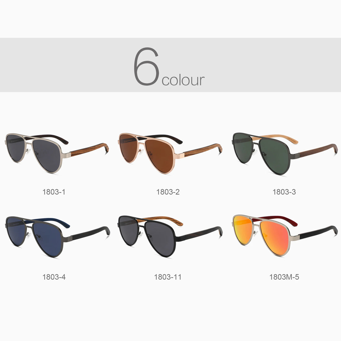 Wood Temple Polarized Retro Sunglasses