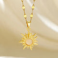 Gold Moonstone Sun Spinner Necklace - Stress Relief