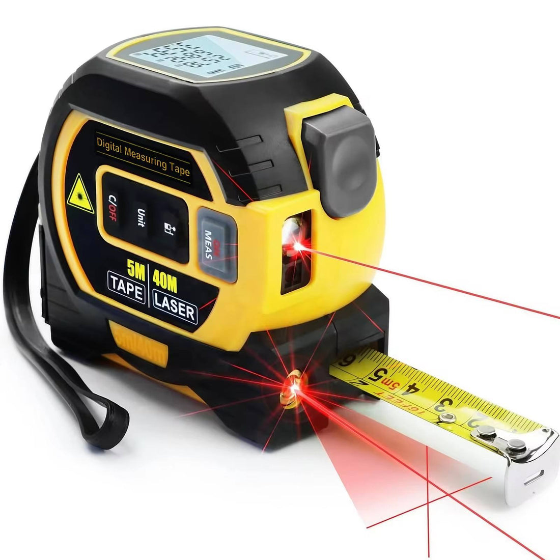 3 in 1 Laser Distance Meter  Digital Measuring Tool with Tape Measure for Distance, Area & Volume