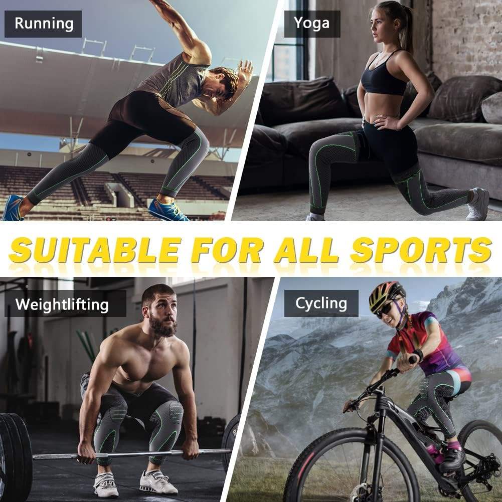 Compression Knee Brace – Full Leg Support for Men & Women, Running & Sports