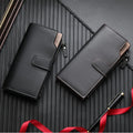 Men's PU Leather Wallet with Zipper and Coin Purse