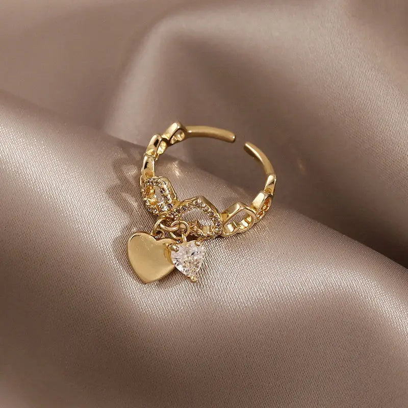 Trendy Pink Love Opening Ring – Exquisite Korean Design