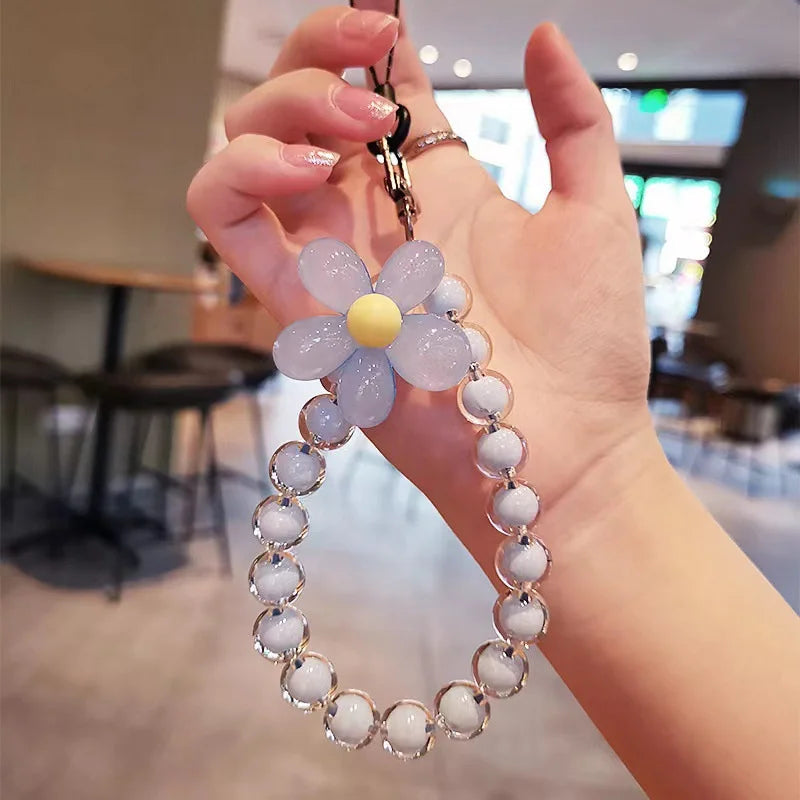 Candy Color Bead Flower Phone Chain