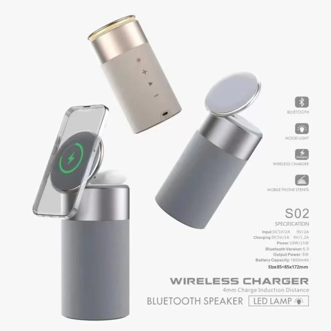 2026 Hot-Selling Magnetic Subwoofer Wireless Charging for Speaker RGB