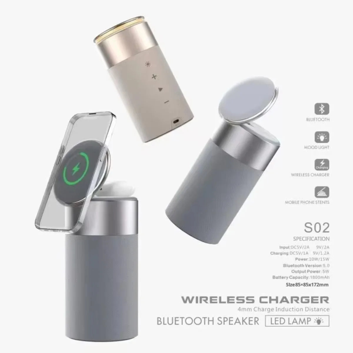 2026 Hot-Selling Magnetic Subwoofer Wireless Charging for Speaker RGB