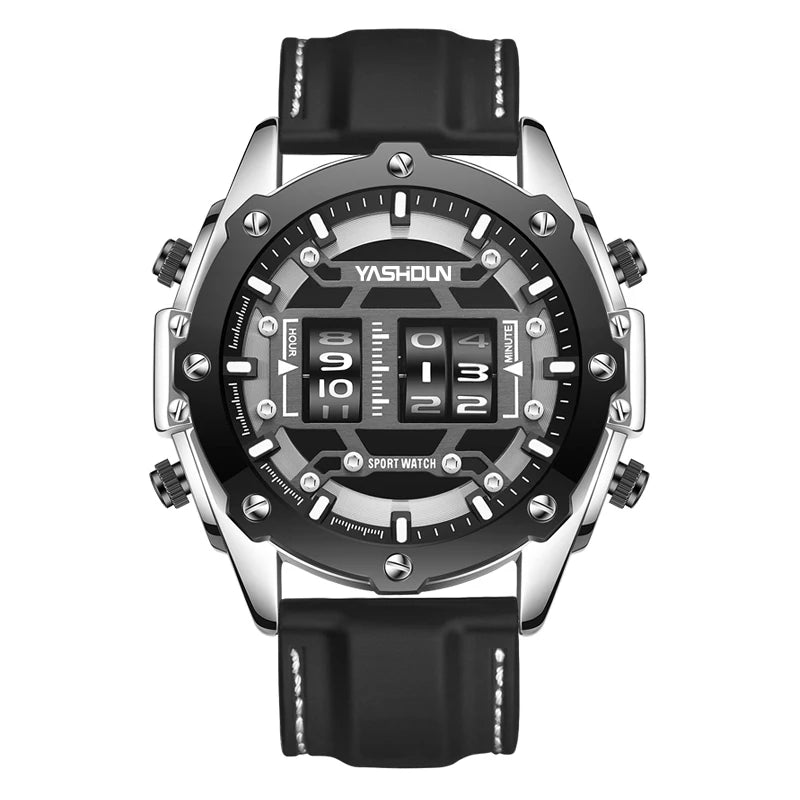 Trendy Personalized Multifunctional Men's Watch Sports Silicone Tape