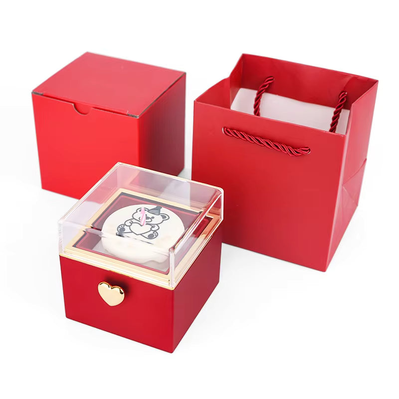 2025 Surprise Gift Jewelry Box – Rotating Bear Ring Cake Box