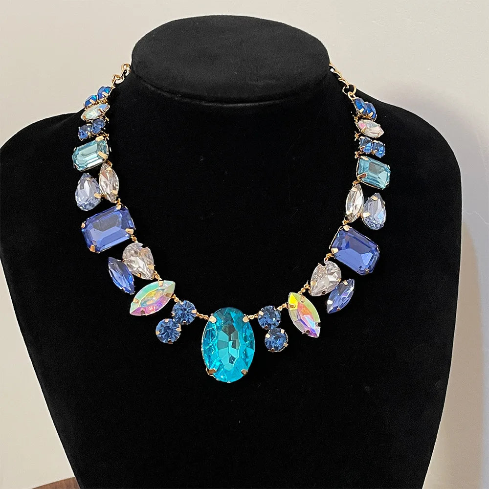 Luxury Alloy Flower Bridal Necklace & Earrings Set