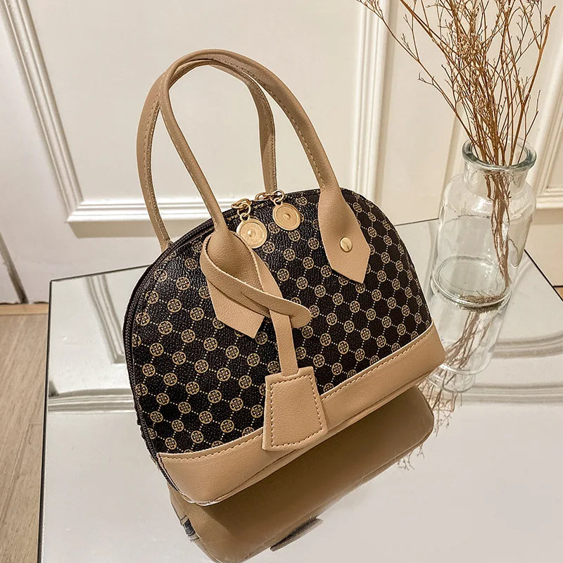 Contrast Color Shell Shape Shoulder Bag Ladies Messenger Crossbody Bags