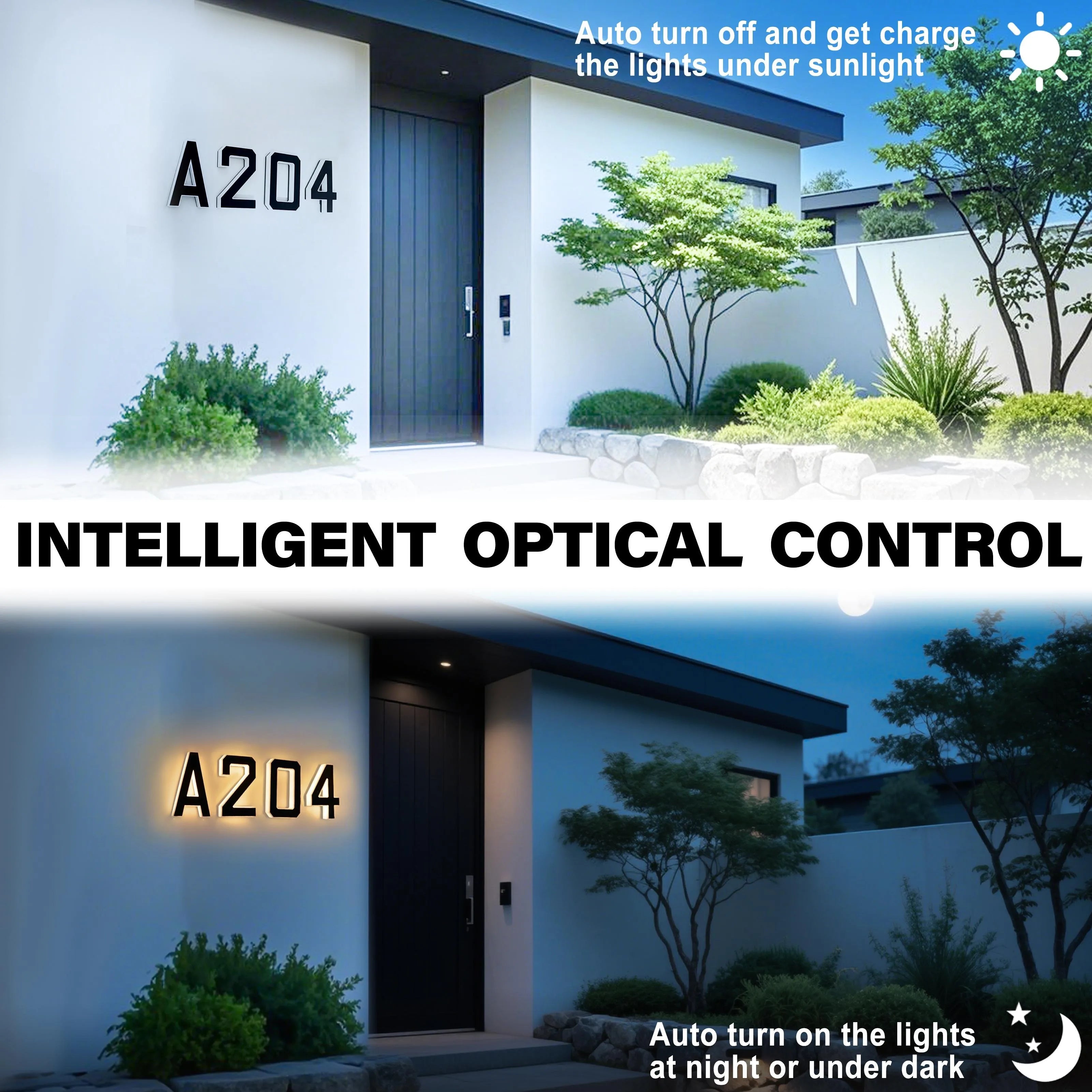 Waterproof LED Solar Address Number Sign