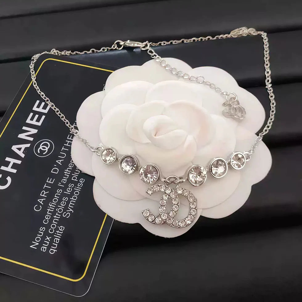 Stainless Steel Diamond Flower Jewelry Set