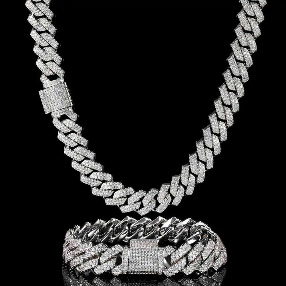 14mm Gold Plated Iced Out Cuban Link Necklace