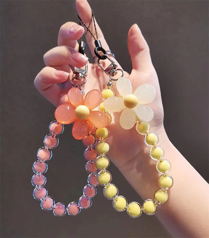 Candy Color Bead Flower Phone Chain