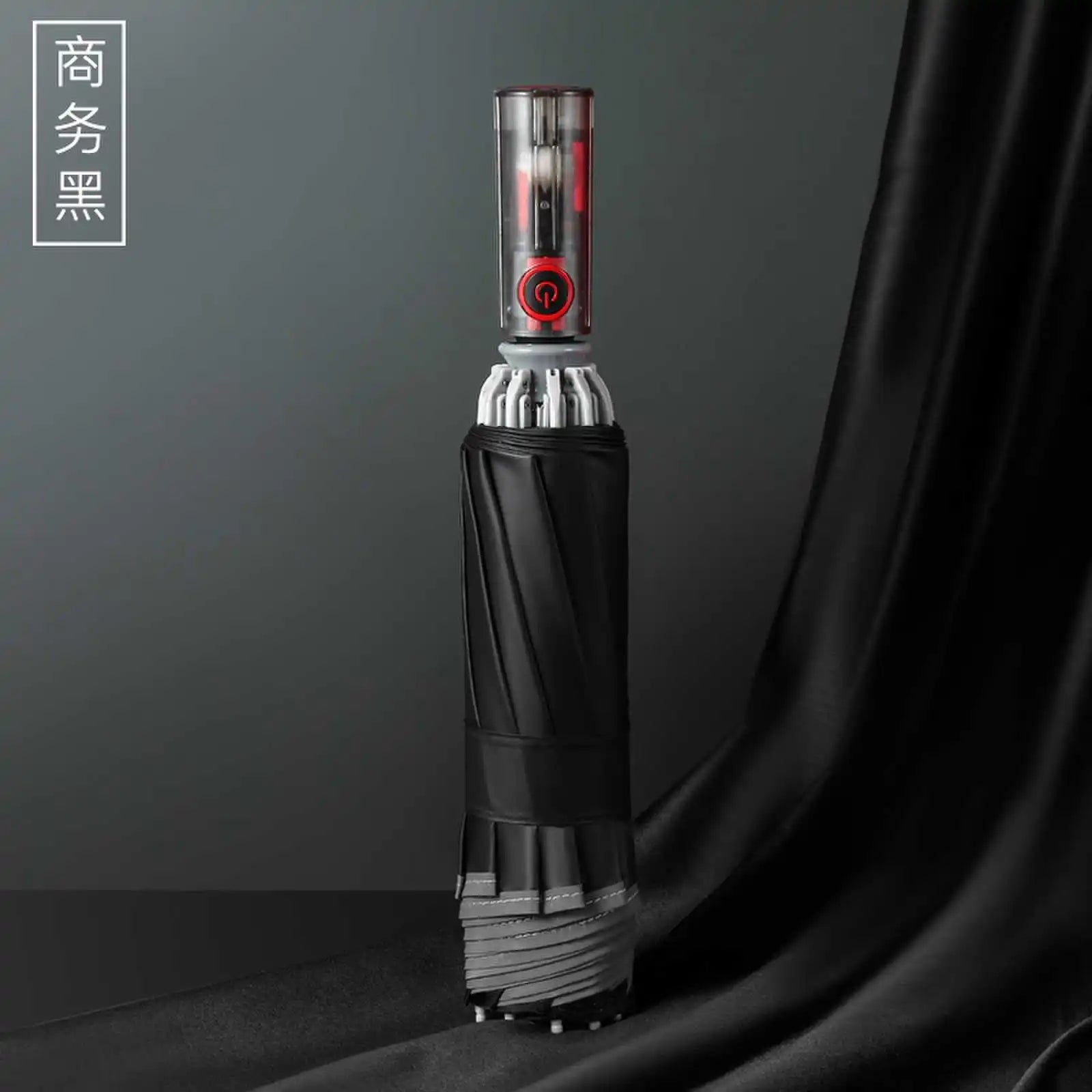 Mechanical Folding Vinyl Sunshade Reflective Strips Anti-UV Features Three-Folding Pattern Umbrella