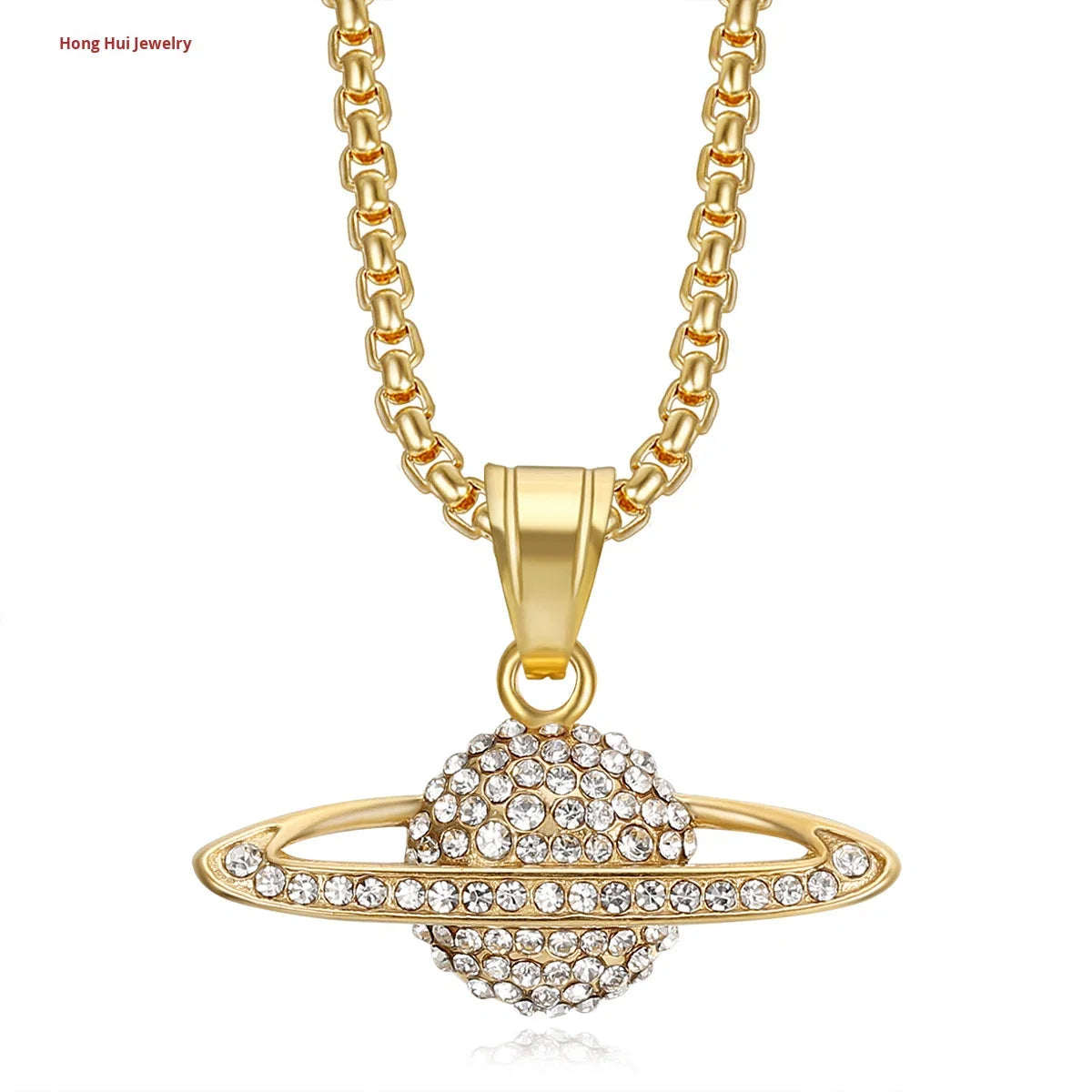Iced Gold Pendant with Pear Zircon Design