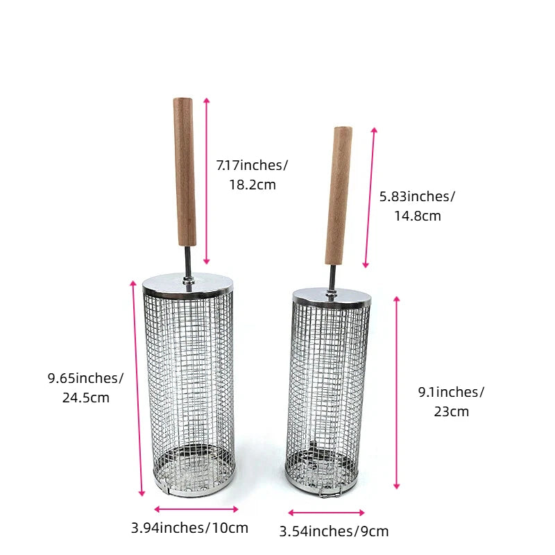 Portable Stainless Steel BBQ Grill Basket Set