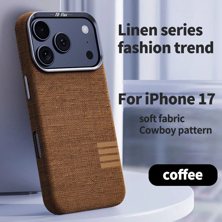 Premium Magnetic Linen iPhone Case - Shockproof Design