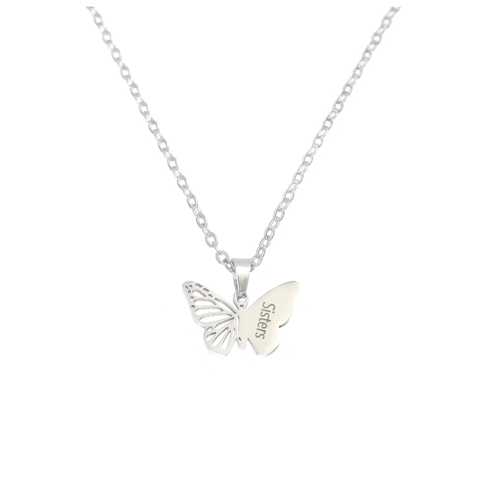 Hollow Butterfly Necklace - Gold & Silver