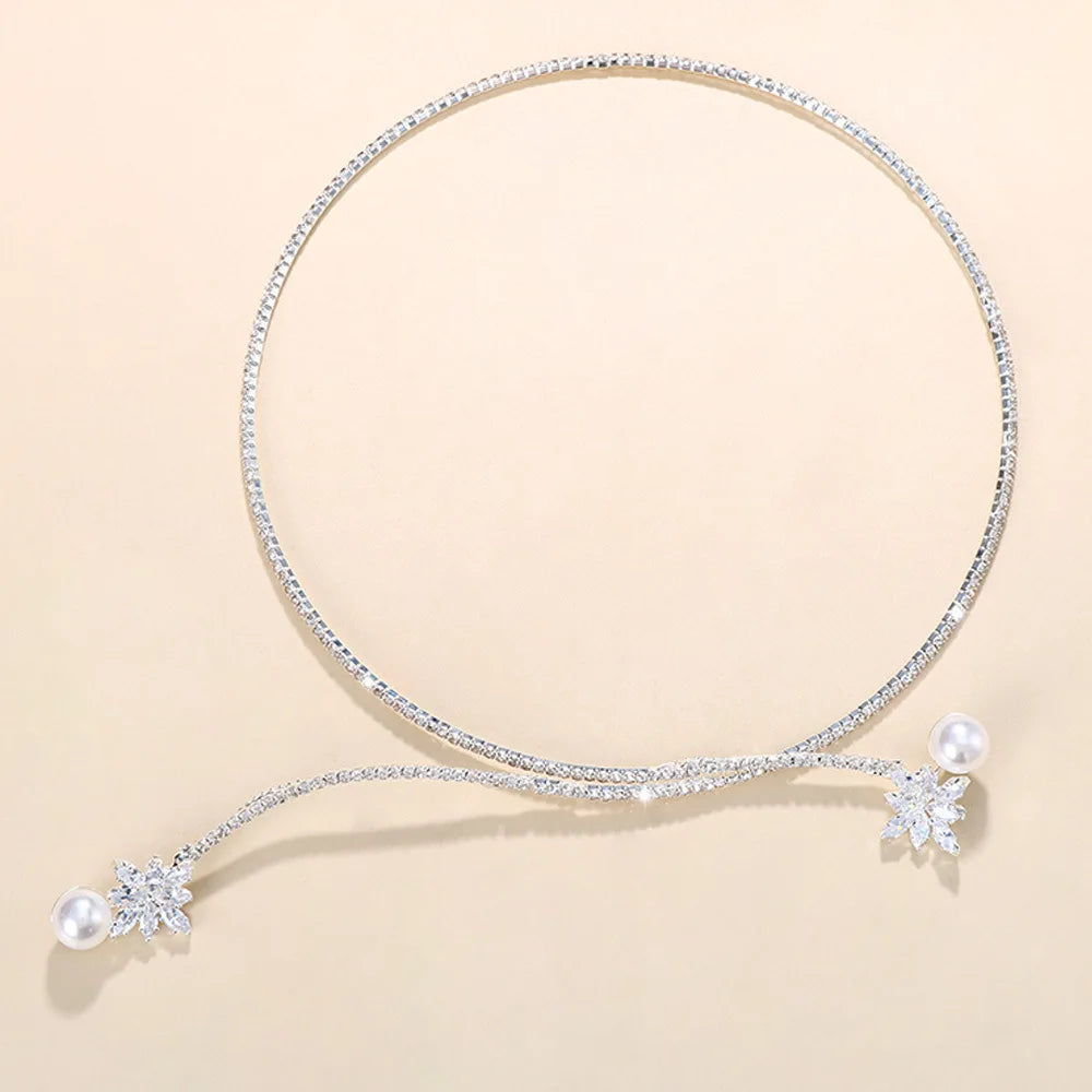 Luxurious Vintage Pearl & Zircon Choker Necklace