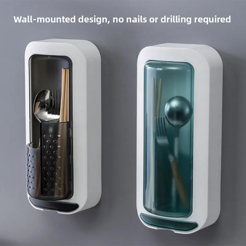 No-Drill Wall-Mounted Kitchen Utensil Holder New Rotating Household