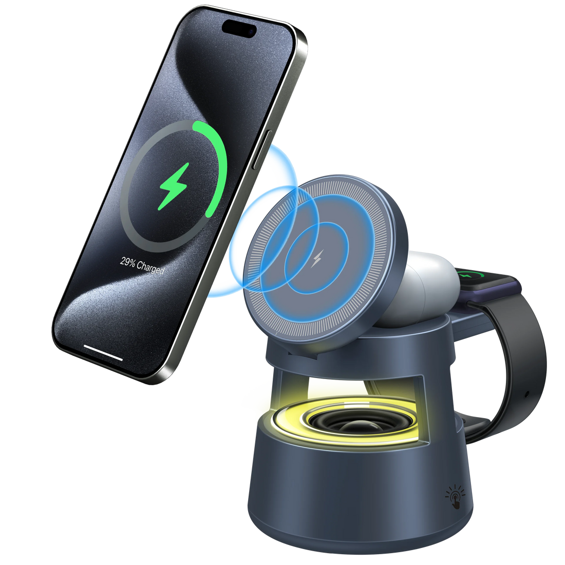 Newest 5 in 1 Wireless Fast Charger Stand with Speaker 3 in 1 Smart