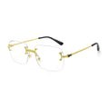 Luxury Designer Ladies Sunglasses Stylish Gold Rimless Rectangle and Square Frames Polarized Lenses