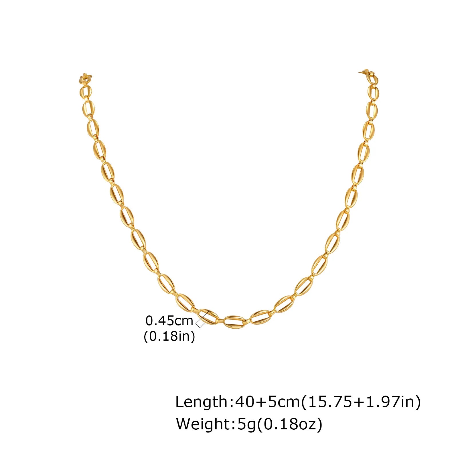 Gold Tone Stainless Steel Minimalist Necklace